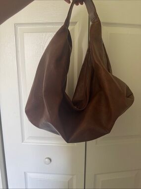 Classic Brown Leather Hobo Bag